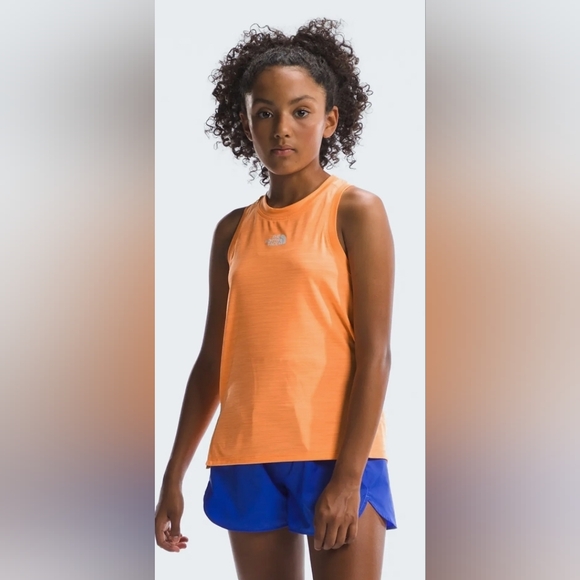 NORTHFACE Girls NeverStop Tank Bright Cantaloupe 18/20 NWT - Picture 2 of 5